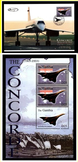 Gambia 2006 Concorde " Queen Of The Skies " Cover/mini Sheet.  Mnh/pmkd.  305