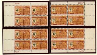 Us Matched Plate Block Mnh 1357 6c American Folklore,  7a026