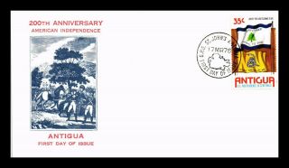 Dr Jim Stamps American Independence Bicentennial Fdc Antigua Scott 427 Cover