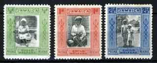 Jamaica 1923 The Full Child Welfare Set Sg 107 To Sg 107c