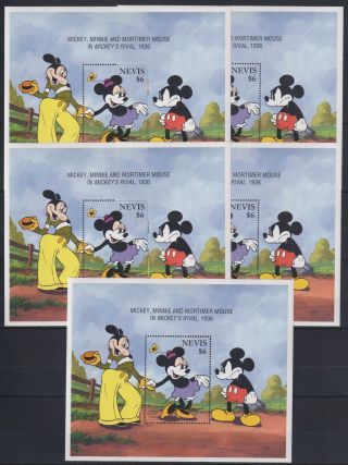 H694.  5x Nevis - Mnh - Cartoons - Disney 