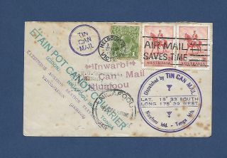 1935 Austalia Cover To W.  G.  Quensele (signed) Niuafoou Tonga Is.  Tin Can Mail