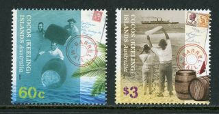 Cocos Islands Scott 372 - 373 Mnh Barrel Mail Cv$7,