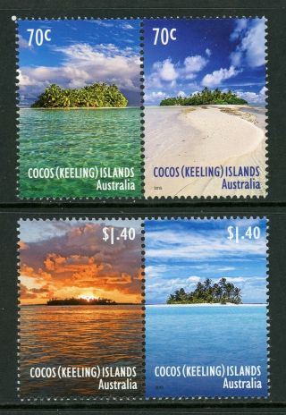 Cocos Islands Scott 383 - 384 Mnh Pairs Uninhabited Islands Cv$6,