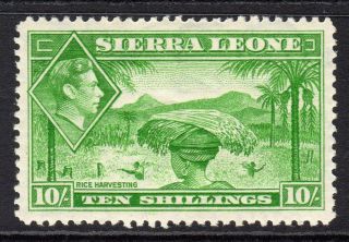 Sierra Leone Kgvi 1938 - 44 10s Emerald Green Sg199 Lm/mint