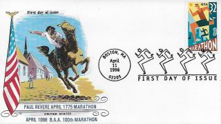 1996 3067 100th Baa Boston Marathon Fluegel Flashback Paul Revere