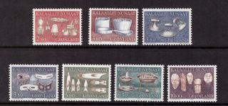 Greenland Mnh 1986 - 88 Local Artifacts Art Full Set Stamps Sg160 - 166