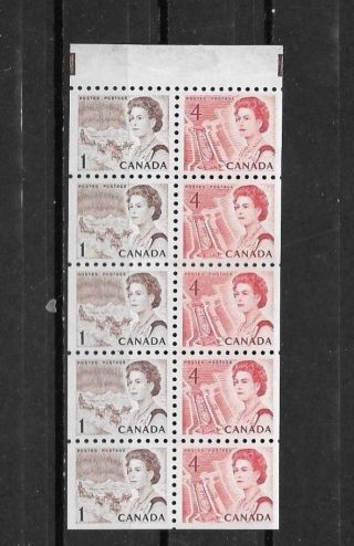 Pk45388:stamps - Canada 454c Centennial Queen 4 X 1,  5 X 4 Cent Booklet Pane - Mnh