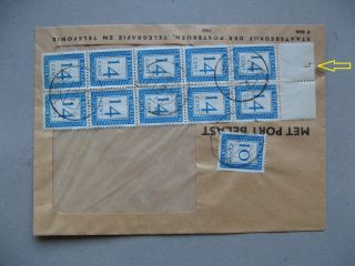 Netherlands,  Postage Due Cover 1966,  Total 1,  50 Ao 14 Cent Block Of 10 Knipteken