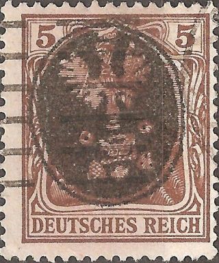 Brown 1919,  Poland 5p Stamp Large Eagle Overprint Local Issue German Empire
