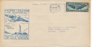 Us 1939 First Flight York - France Cover 460