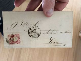 Rare Porto Portugal Folded Letter Cover To Lixa 1859