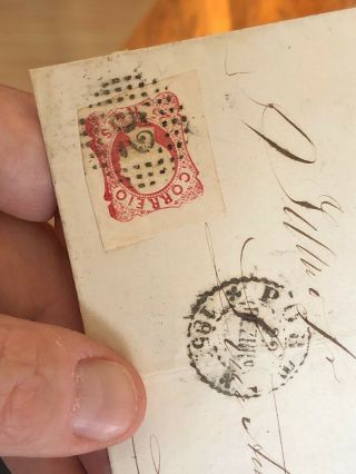 Rare Porto Portugal Folded Letter Cover To Lixa 1859 2