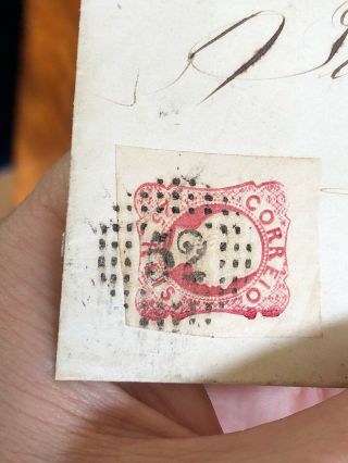 Rare Porto Portugal Folded Letter Cover To Lixa 1859 3