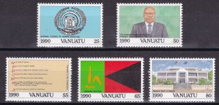 Vanuatu - 1990 - 10th Anniv Of Independence.  Complete Set,  5v.  Nh