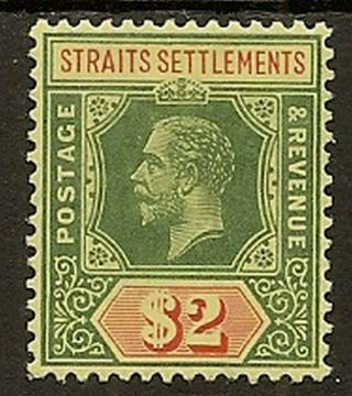 Malaya Straits Settlements 1912 - 23 Kgv $2 Yellow Back Sg211a