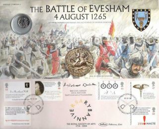 Benham Battle Of Evesham Rsa Fdc 10 - 8 - 04 Sgnd Michael Brinton F1