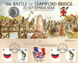 Benham Battle Of Stamford Bridge Fdc 6 - 4 - 04 Sgnd Air Commodore Simon Bostock F1