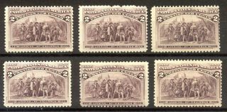 U.  S.  231 Nh (x6) - 1893 2c Columbian ($186)