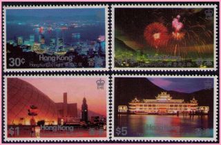 Hong Kong 1983 • Qeii Hong Kong By Night «mnh» Sg 442/445 [605]