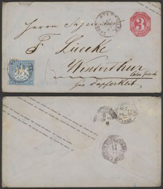 Germany Wurttemberg 1867 - Postal Stationery Stuttgart 36096/3