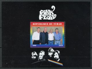 Chad 2018 Cto Pink Floyd Rock Band 1v M/s Music Famous People Stamps