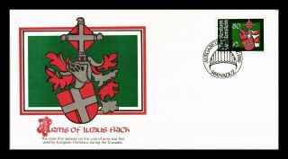 Dr Jim Stamps Arms Of Luzius Frick Fdc Liechtenstein Monarch Size Cover