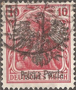 1918 1919 Konin 10 Pfg.  Local Stamp Polska Poczta Overprint Red Poland