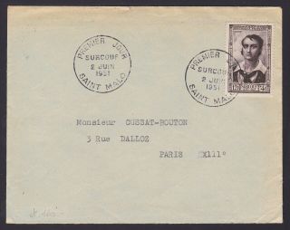 France 1951 Stamp Surcouf Yvert 894 On First Day Cover Fdc. .  X1120