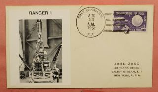 1961 Ranger 1 Spacecraft Launch Port Canaveral Fl Zaso Label