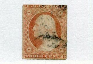 1851 Us Scott 10a Three Cent Washington Imperf Stamp