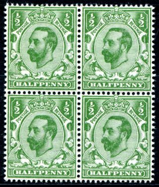 (41) Very Fine Sg322 Gv 1/2d Green Block Of 4 Unmounted.  Mnh