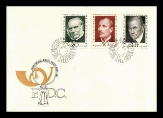 Dr Jim Stamps Philately Pioneers Fdc Combo Liechtenstein European Size Cover