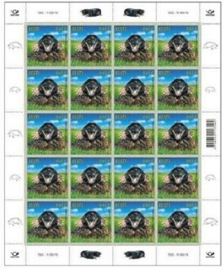 Stamp Sheet Of Estonia 2019 - Estonian Fauna – The Mole / 720 - 11.  09.  19