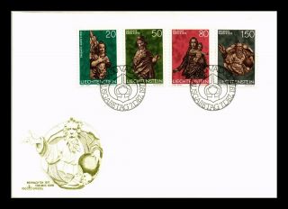 Dr Jim Stamps Sculptures Christmas Fdc Combo Liechtenstein European Size Cover