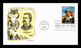 Us Cover Wyatt Earp Legends Of The West Fdc Artmaster Cachet