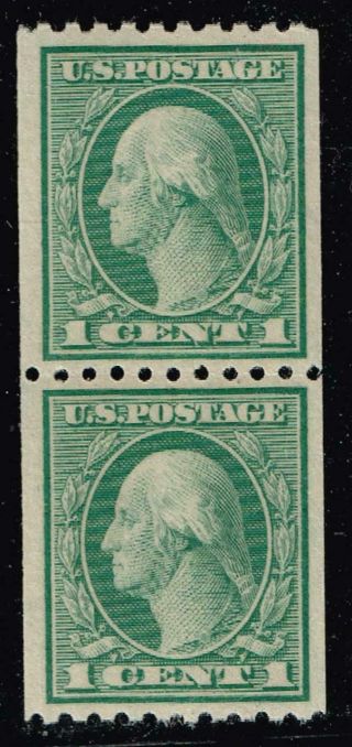 Us Stamp 441 1c Green 1914 Flat Plate 10p Mnh/og Pair