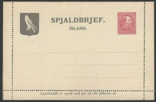 Iceland 10o Red Lettercard H&g A2 Mi.  K2