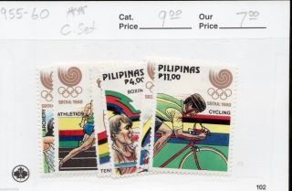 1988 Philippines Sc 1955 - 60 Mnh Vf - Olympic Postage Stamp Set