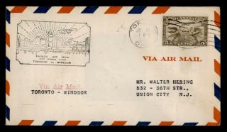 Dr Who 1929 Canada Toronto To Windsor First Flight Air Mail C119911