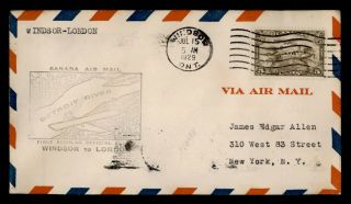 Dr Who 1929 Canada Windsor To London First Flight Air Mail C119908