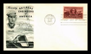 Dr Jim Stamps Us Railroad Engineers First Day Cover Scott 993 Jackson Tennessee