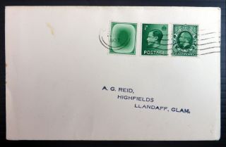 Gb 1937 Green Poached Egg Trial On Cover With G.  V & Ed.  Viii Nj172