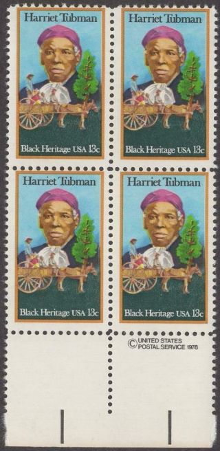 Scott 1744 - Us Usps Block Of 4 - Harriet Tubman - Mnh - 1978