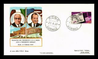 Dr Jim Stamps President Nixon And President Saragat Italy Cover