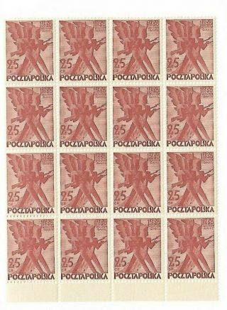 A Large Block Of Soldier Stamps From Poland 1930