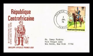 Dr Jim Stamps United States Bicentennial Fdc Central African Republic Cover