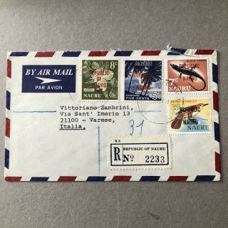 Z) Ari Mail Registered Cover Nauru 1971 To Italy Australia