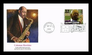 Dr Jim Stamps Us Coleman Hawkins Jazz Composer Fdc Cover Monterey California
