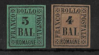 Romagne Italian States 1859 Lh Set Of 2 Sass 4 - 5 Cv €1300